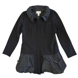 Joseph Ribkoff Bubble Hem Zip Jacket 10 Lightweight Goth Architectural‎ Longline